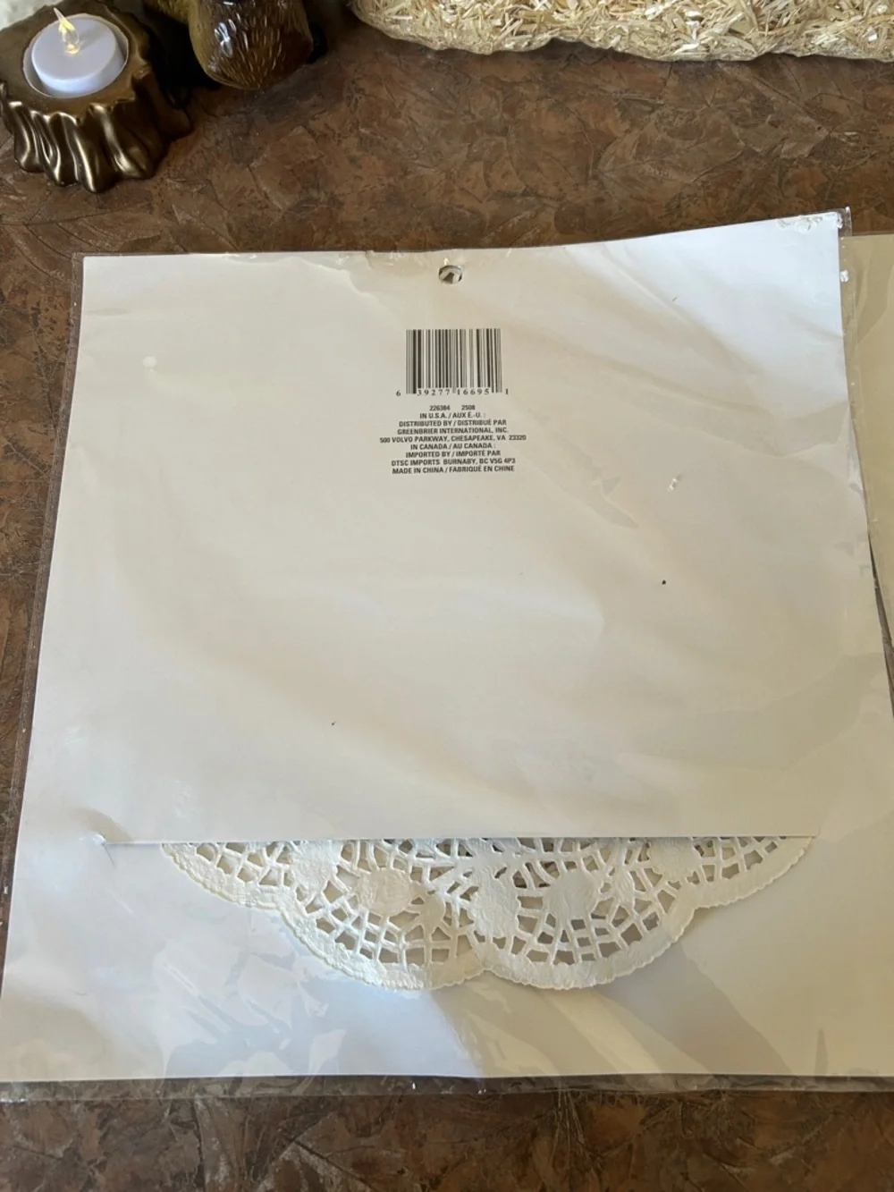 Set of Three Packages of White Round Lace Doilies